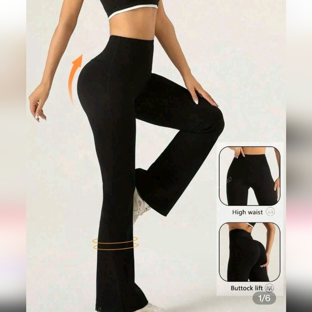 High Waist Black Flared Leggings